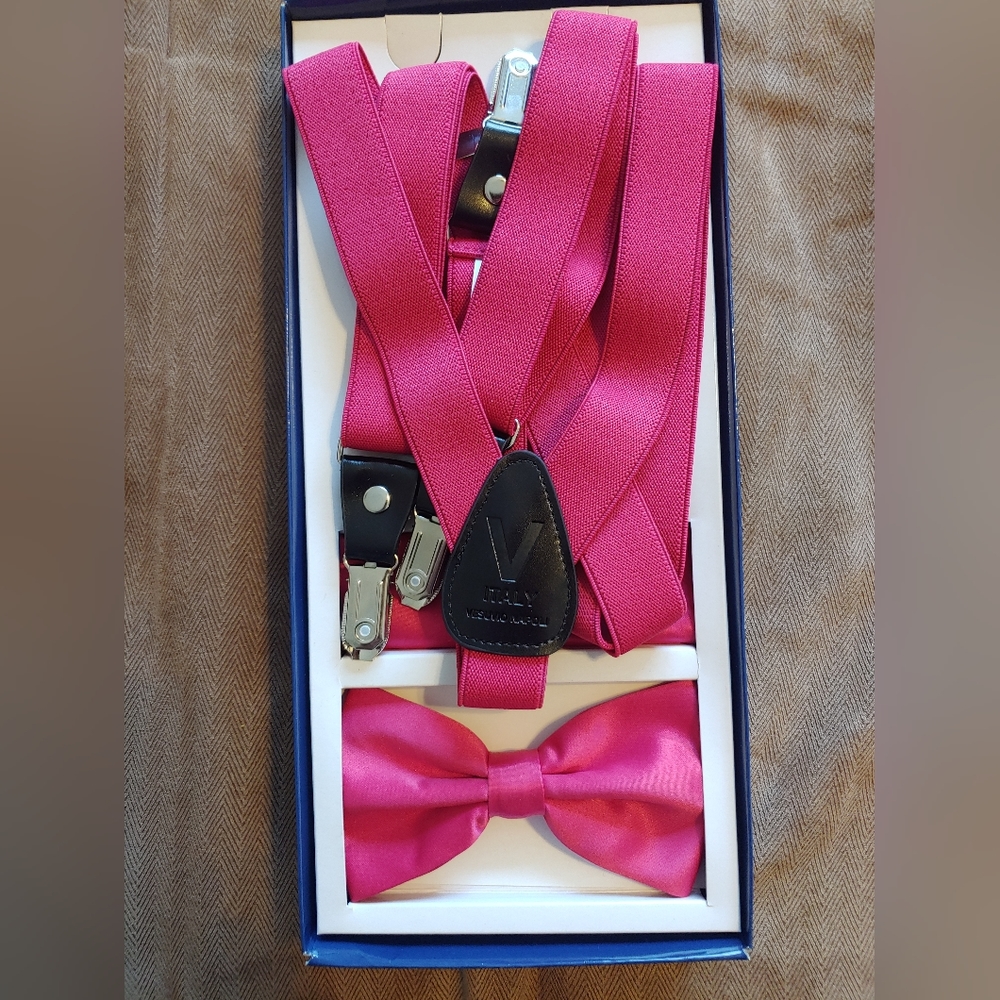 Bow tie set w suspenders